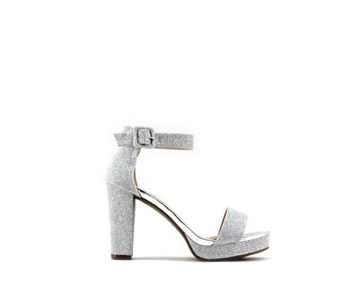 Sandalia Tacón Fiesta Brillo